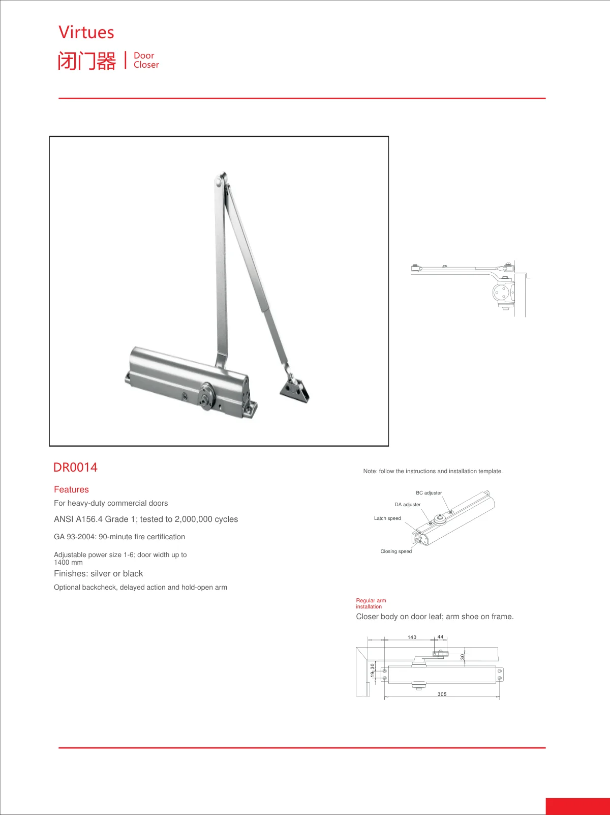 Door control · catalogue sheet 25.1