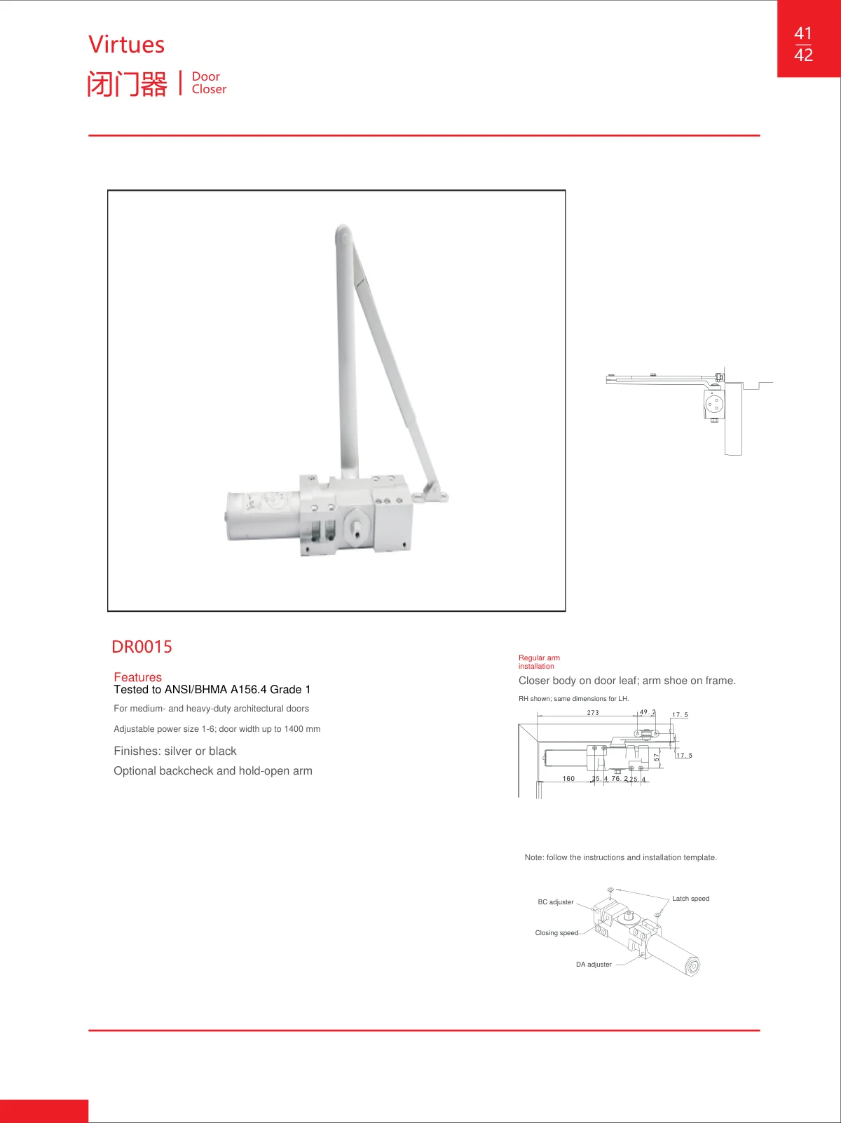 Door control · catalogue sheet 25.2
