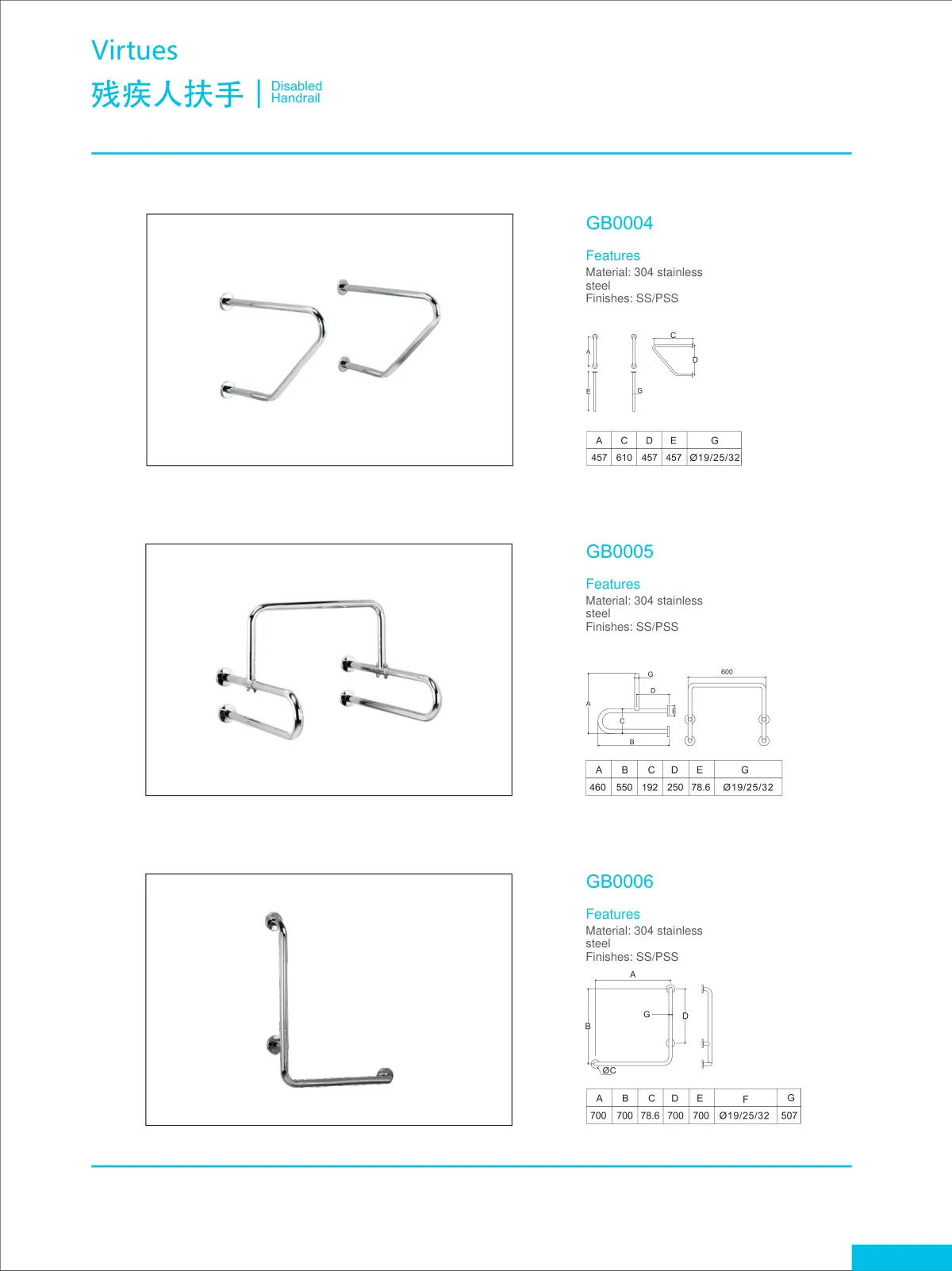 Bathroom hardware · catalogue sheet 64.1